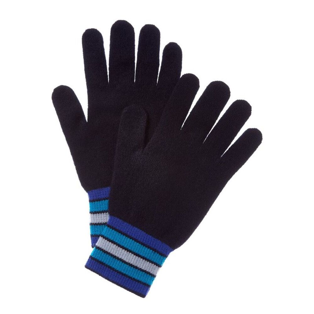Brodie Cashmere Apres Pom Cashmere Gloves, Blue